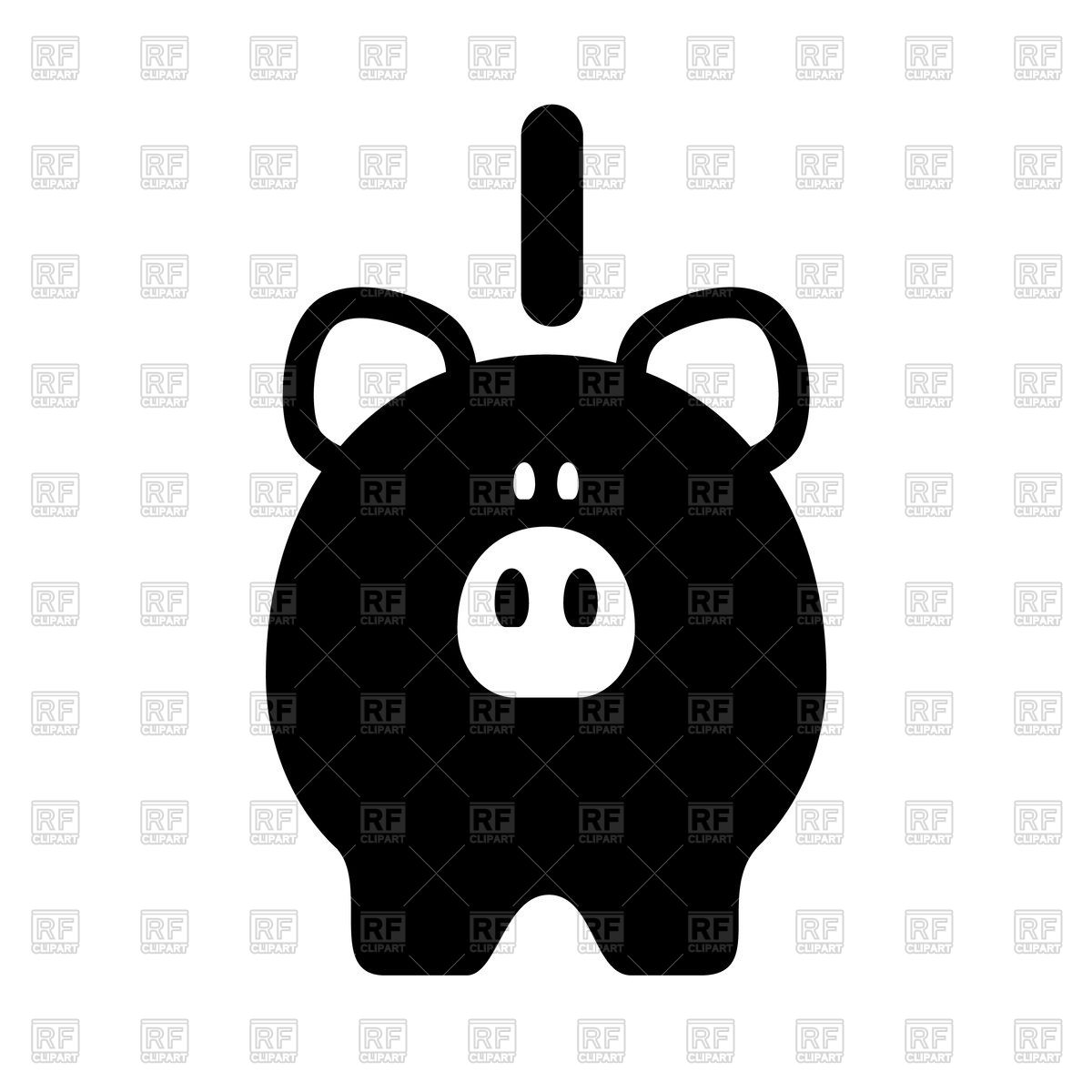 1200x1200 Piggy Bank Black Icon Royalty Free Vector Clip Art Image