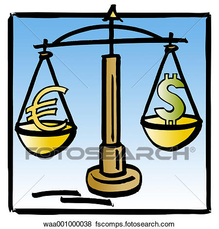 450x470 Stock Illustration Of Scales, Finances, Dollars, World
