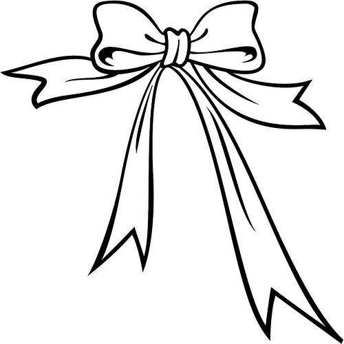 500x500 Ribbon Black And White Clipart
