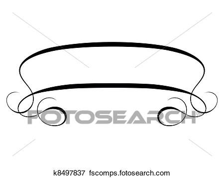450x357 Clip Art Of Vector Calligraphy Ribbon Frame Banner K8497837