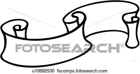 450x238 Clipart Of , Banner, Renaissance, Ribbon, Scroll, U10692530
