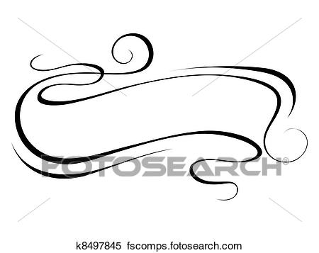 450x357 Clipart Of Vector Calligraphy Ribbon Frame Banner K8497845