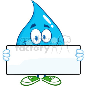 300x300 Royalty Free 6208 Royalty Free Clip Art Water Drop Cartoon Mascot