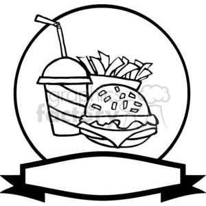 300x300 Royalty Free Banner Of Hamburger Drink And French Fries 378971