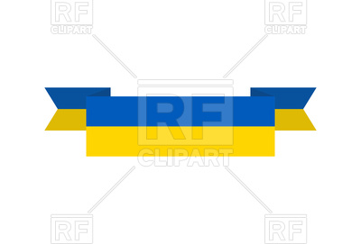 400x271 Ukraine Flag Ribbon. Ukrainian Banner Tape. State Symbol Royalty