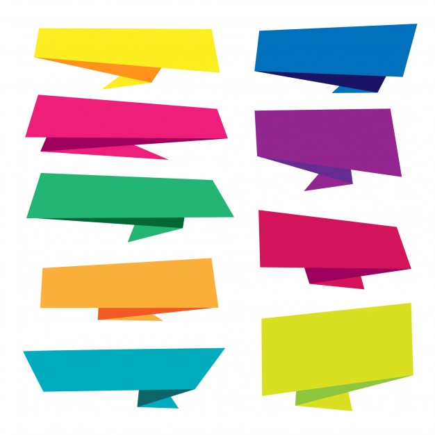 626x626 Colorful Origami Banner Collection Vector Free Download