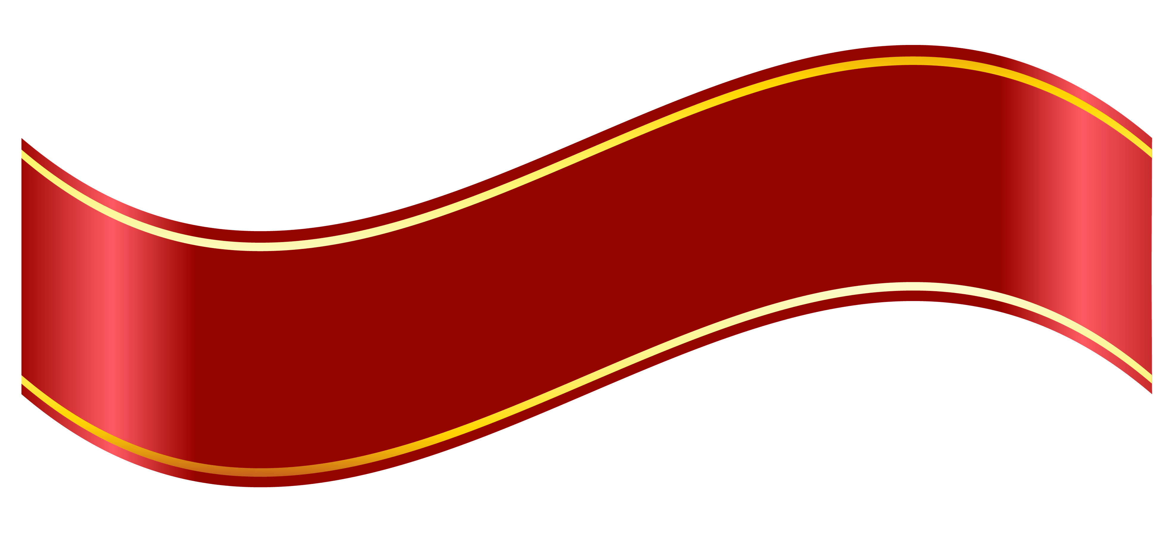 3948x1800 Golden Red Scroll Banner Transparent Png
