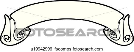 450x175 Clip Art Of Ribbon, Ribbons, Scroll, Scrolls, Banner, Banners
