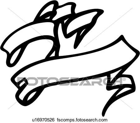 450x394 Clip Art Of , Banners, Renaissance, Ribbon, Scroll, U16970526