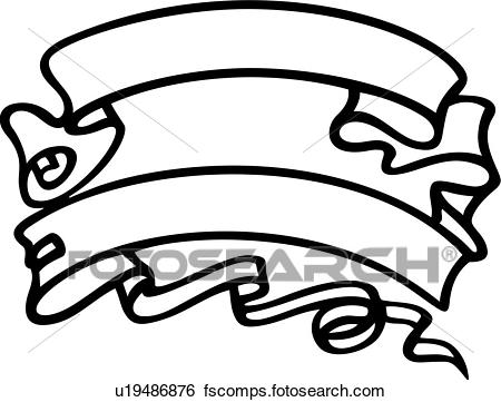 450x361 Clip Art Of , Renaissance, Banner, Ribbon, Scroll, U19486876