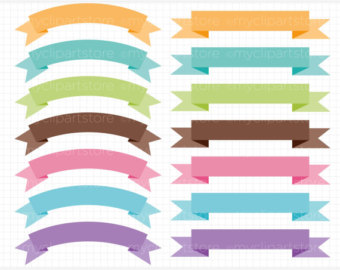 340x270 Digital Silver Banners Clip Art. Commercial Amp Personal Use.