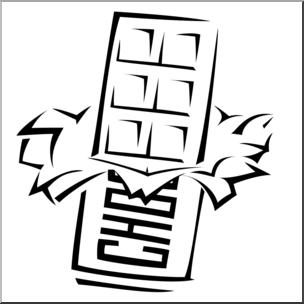 304x304 Clip Art Chocolate Bar (Coloring Page) I Abcteach