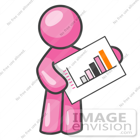 450x450 Clip Art Graphic Of A Pink Guy Character Holding A Printed Bar