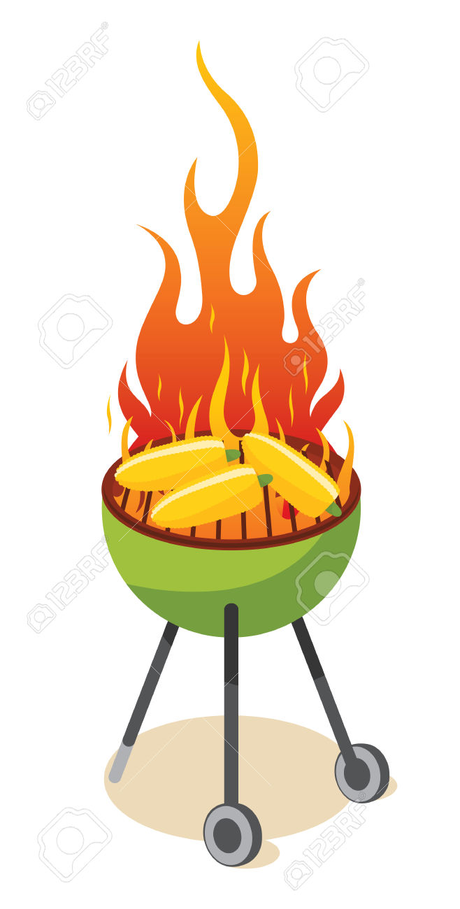 658x1300 Barbecue Clipart On Fire