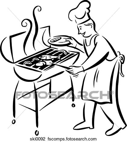 421x470 Clip Art Of Barbecue Grill Bampw Ski0092