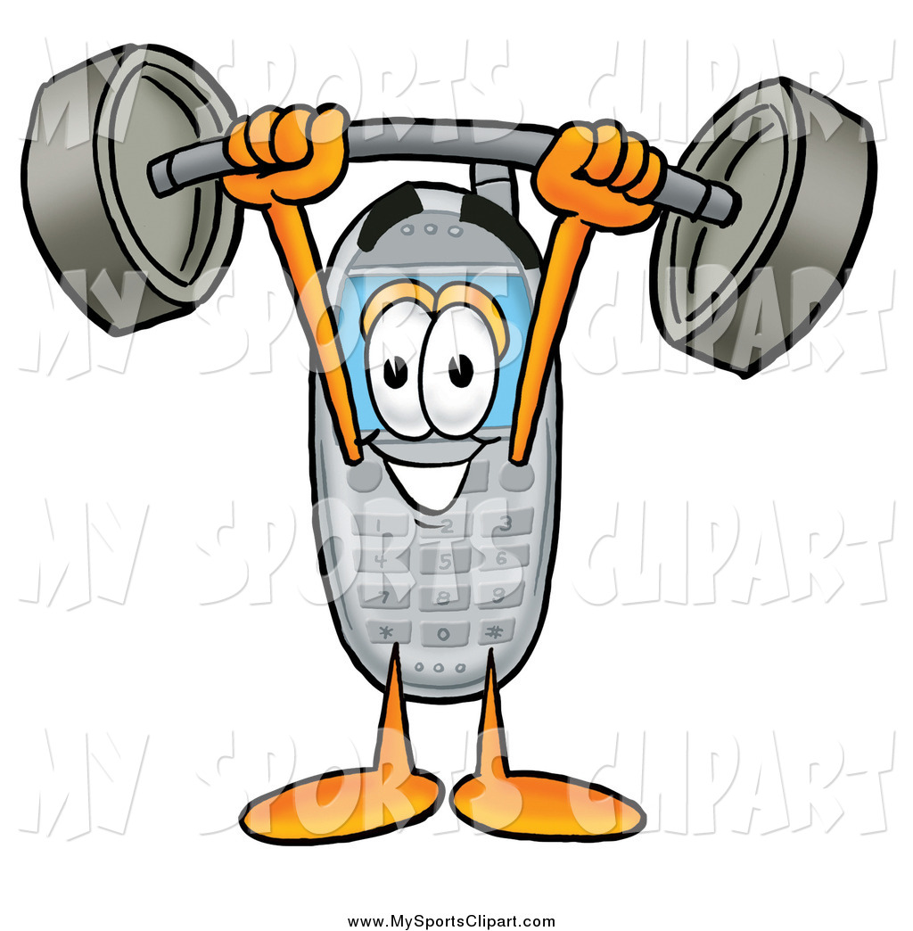 1024x1044 Sports Clip Art Of A Cell Phone Mascot Lifting A Barbell Above His