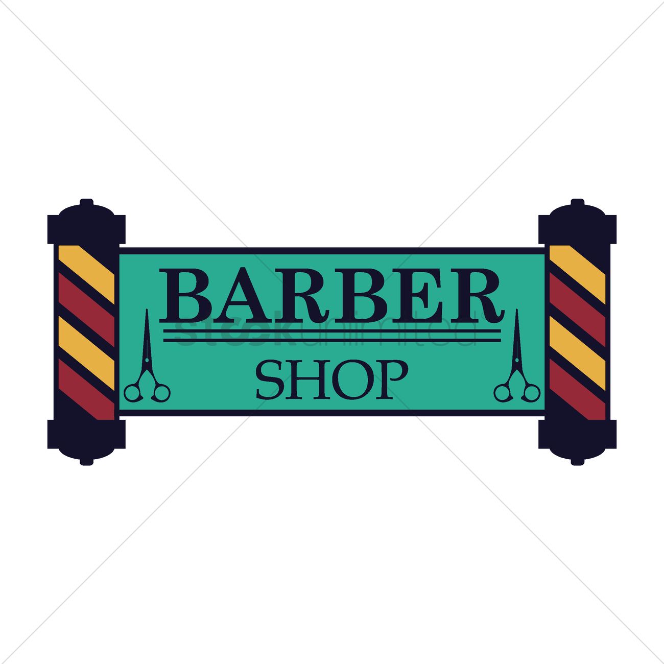 1300x1300 Barber Shop Pole Vector Image