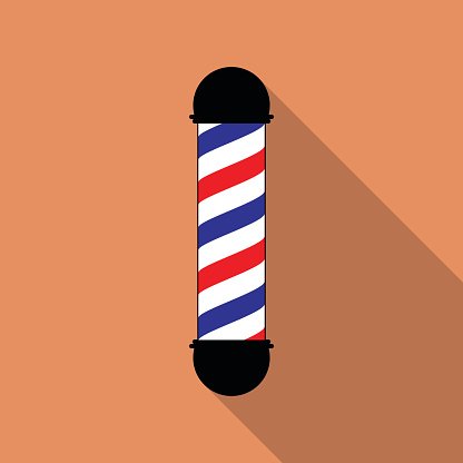 416x416 Barber Pole Flat On Brown Background Vector Premium Clipart