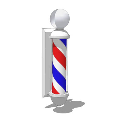 400x400 Barber Pole 3d Model