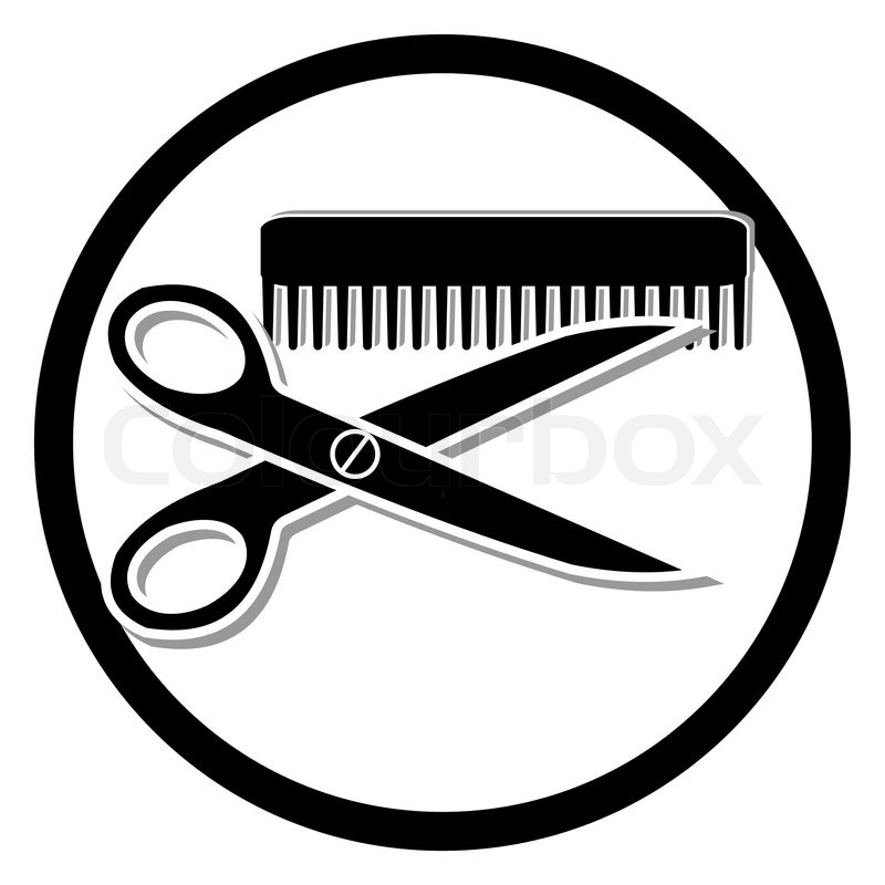800x800 Haircut Or Hair Salon Symbol Stock Vector Colourbox