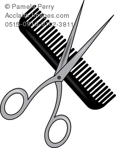 235x300 Art Illustration Of A Pair Of Scissors An A Comb