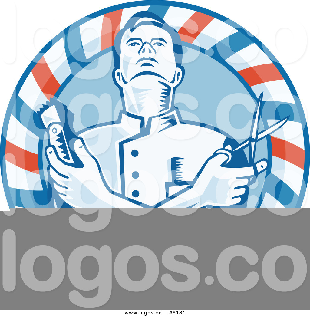 1024x1044 Royalty Free Clip Art Vector Logo Of A Barber Holding Clippers