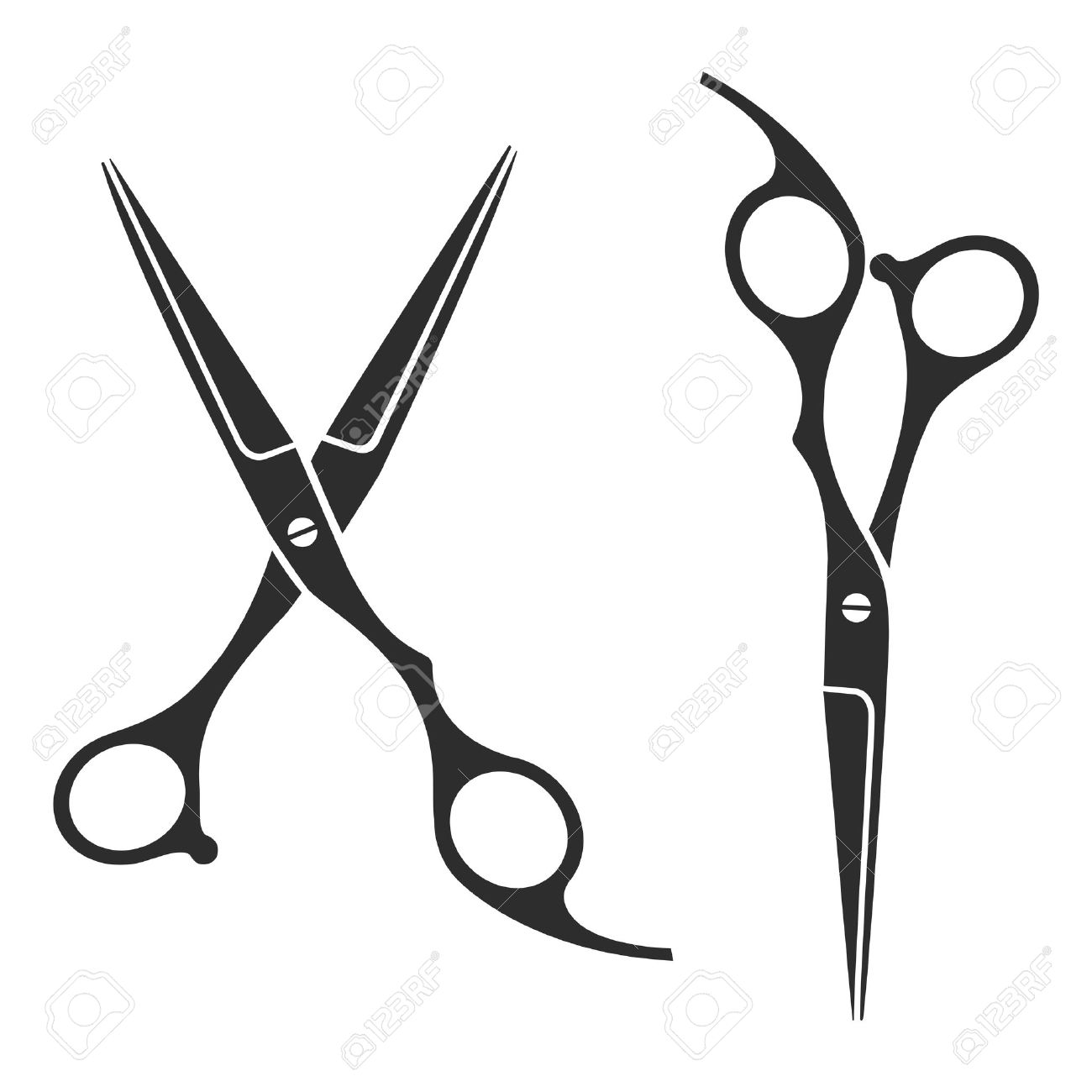 1300x1300 Vintage Barber Shop Scissors, Logo, Label, Badge Royalty Free