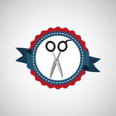 236x236 Red And Blue Striped Classic Barber Shop Pole Stamp Seal Vector