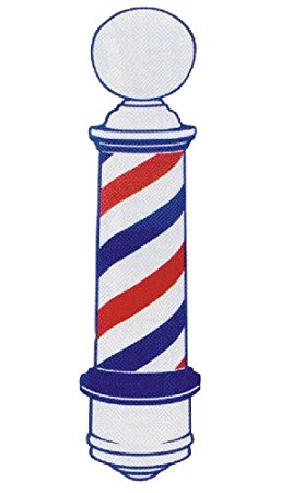 257x450 Barber Pole Decal Beauty