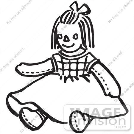 450x450 Black Amp White Clipart Doll