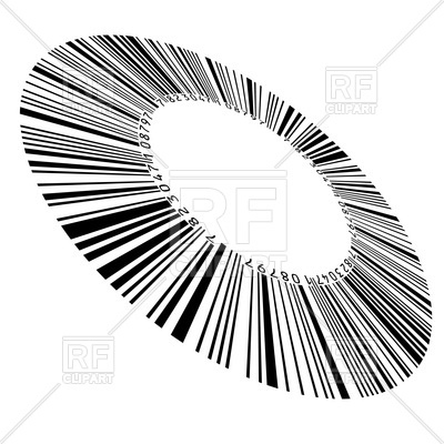 400x400 Abstract Circular Bar Code Royalty Free Vector Clip Art Image