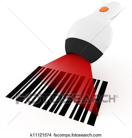 450x470 Drawings Of 3d Bar Code Scanner, On White Background K11121574