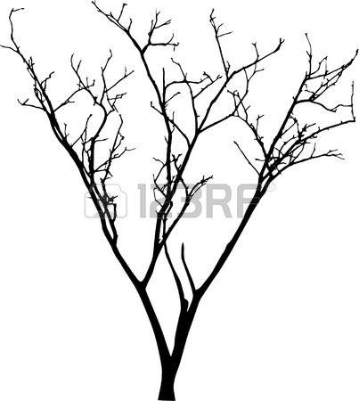 403x450 Vector Black Silhouette Of A Bare Tree Royalty Free Cliparts