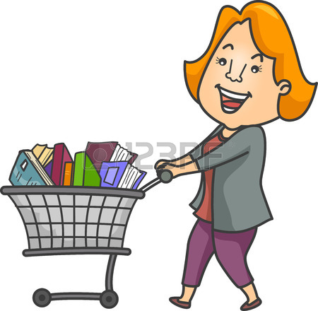 450x440 Illustration Of A Girl Carrying Shopping Bags Running Frantically