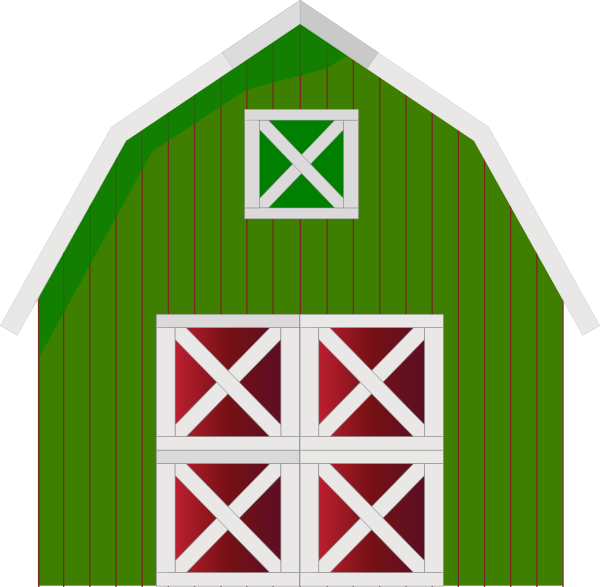 600x587 Green Barn Clip Art