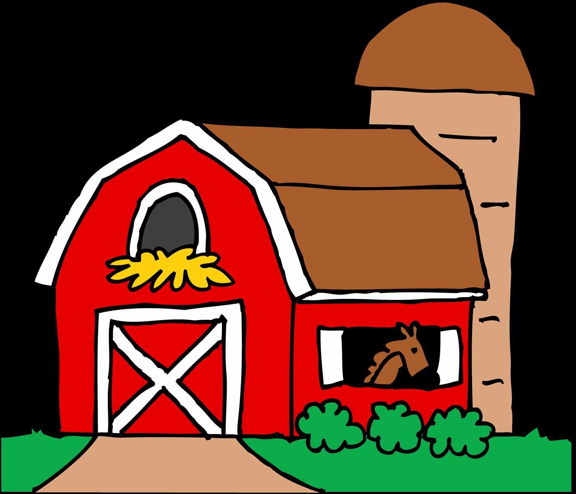 1900x1631 Red Farmhouse Clipart Cute Farm With Barn And Silo Free Clip Art