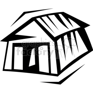 300x300 Royalty Free Black And White Barn 134372 Vector Clip Art Image