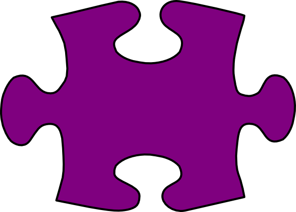 600x430 Barney Purple Jigsaw Puzzle Piece Large Clip Art