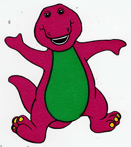 266x300 5 8.5 Barney The Dinosaur Wall Sticker Glossy Border Character