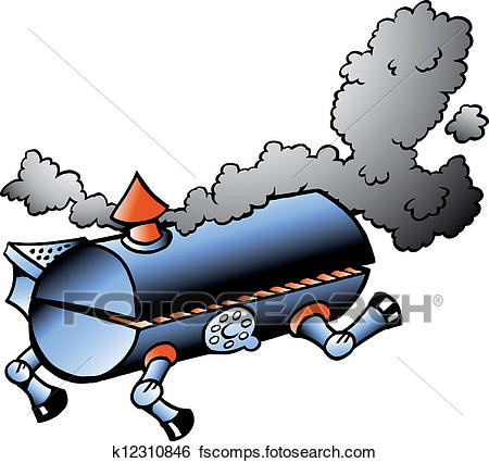 450x426 Clip Art Of Running Bbq Barrel K12310846