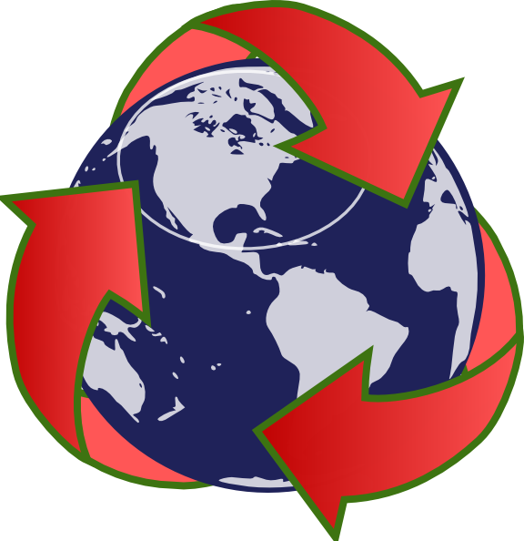 576x594 Red Recycling Globe Clip Art