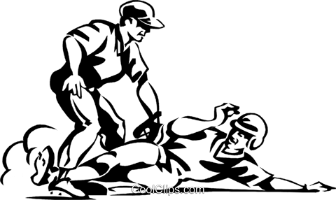 480x286 Baseball Player Sliding Into Base Royalty Free Vector Clip Art