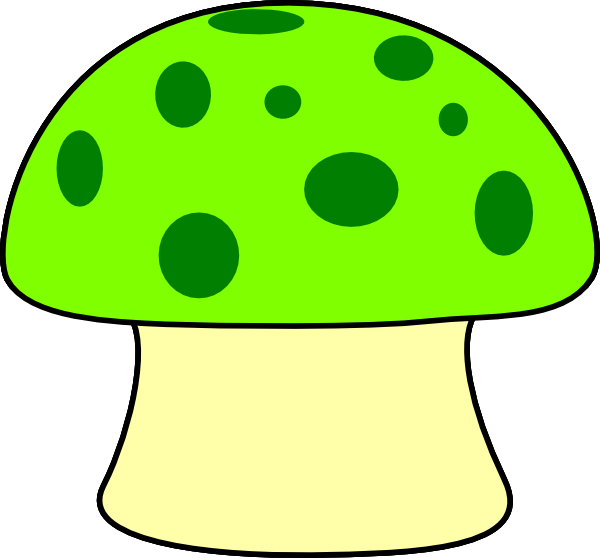 600x558 Green Mushroom Yellow Base Clip Art