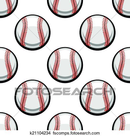 450x470 Clipart Of Seamless Pattern Of Baseball Balls K21104234