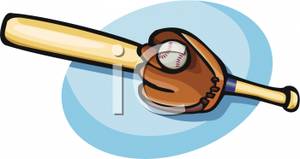 300x159 Art Image A Baseball Bat, Ball, And Glove