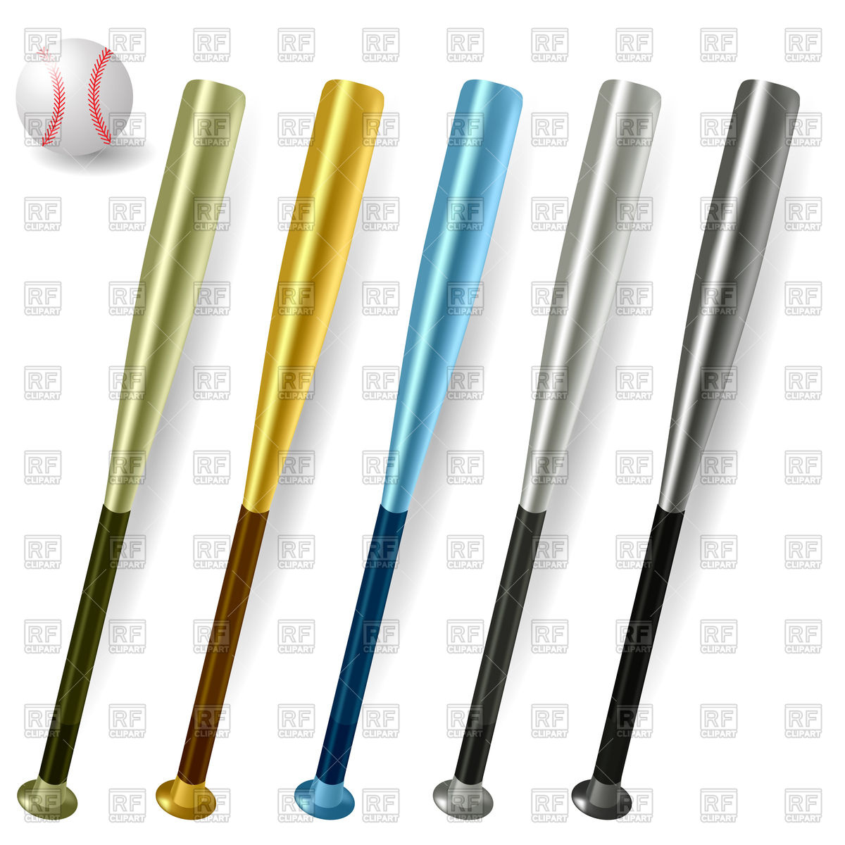 1200x1200 Baseball Bats And Ball Royalty Free Vector Clip Art Image