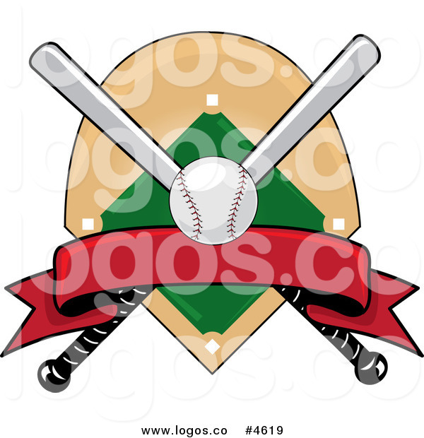 600x620 Royalty Free Baseball Field And Ball With Bats And Blank Text