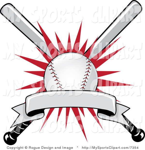 600x620 Sports Clip Art Of A Baseball Bat Ball With Red Burst