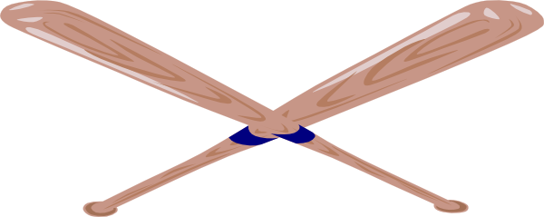 600x239 Crossed Baseball Bat Clip Art