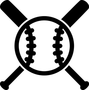 296x300 Baseball Diamond Crossed Bat Retro Royalty Free Stock Image